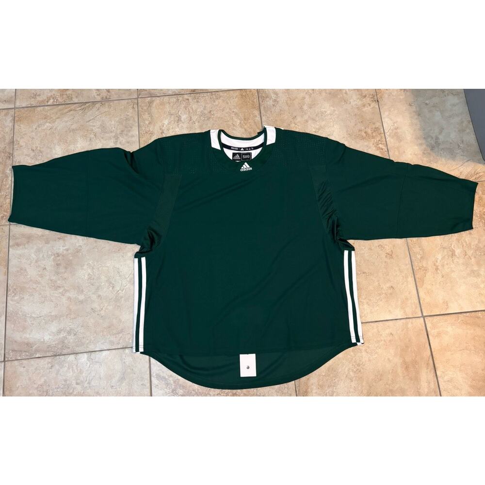 Mens Adidas adiTeam STK AG Dark Green Hockey Jersey DT8379 58G Goalie NHL